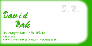 david mak business card