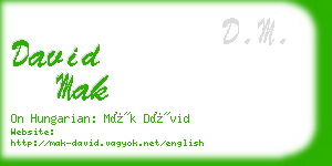 david mak business card